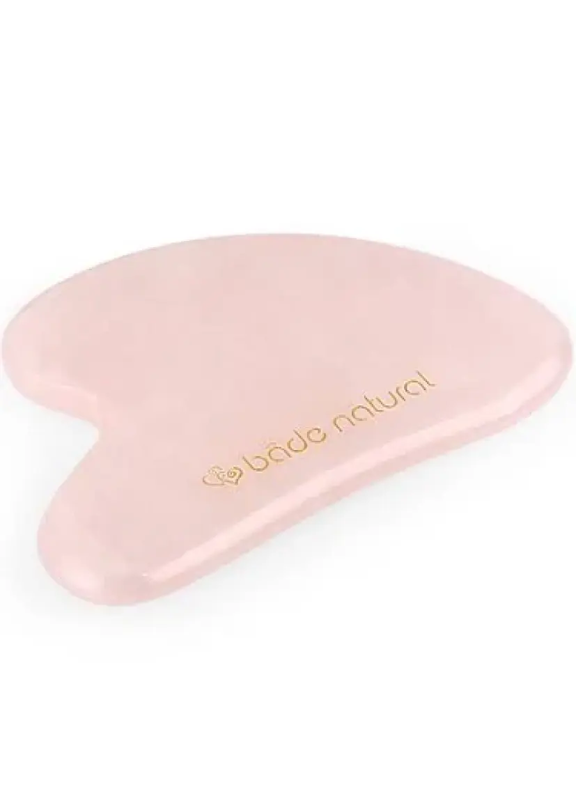 Bade Natural Pembe Kuvars Gua Sha %100 Doğal ve Gerçek Yüz Masaj Taşı