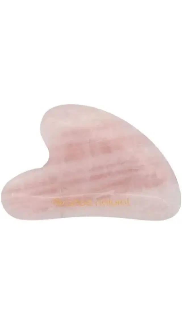 Bade Natural Pembe Kuvars Gua Sha %100 Doğal ve Gerçek Yüz Masaj Taşı
