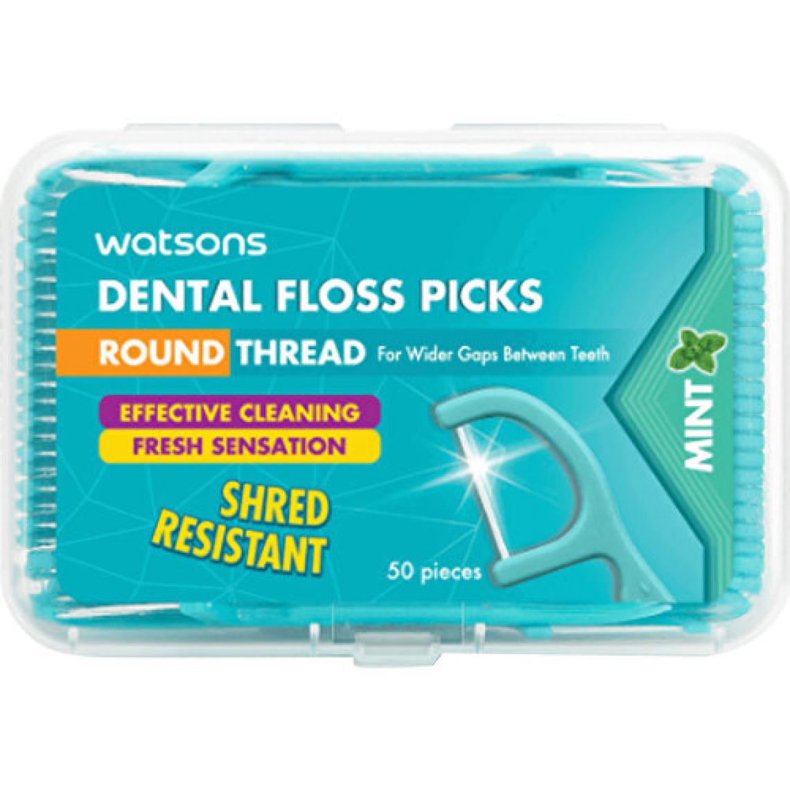 Watsons Diş İpli Kürdan/Yuvarlak İp Naneli 50Adet
