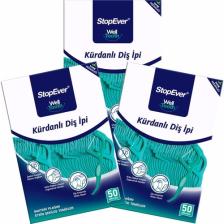 StopEver Kürdanlı Diş İpi 3'lü Paket 3 x 50 - 150 Adet