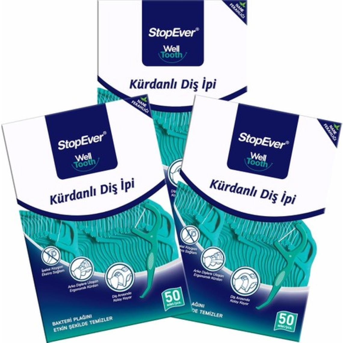 StopEver Kürdanlı Diş İpi 3'lü Paket 3 x 50 - 150 Adet