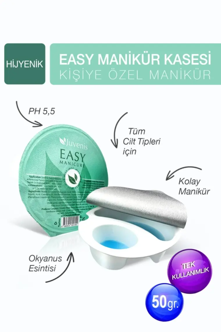 Kuafördepo Juvenis Kremli Manikür Kasesi 50ML Tek Kullanımlık