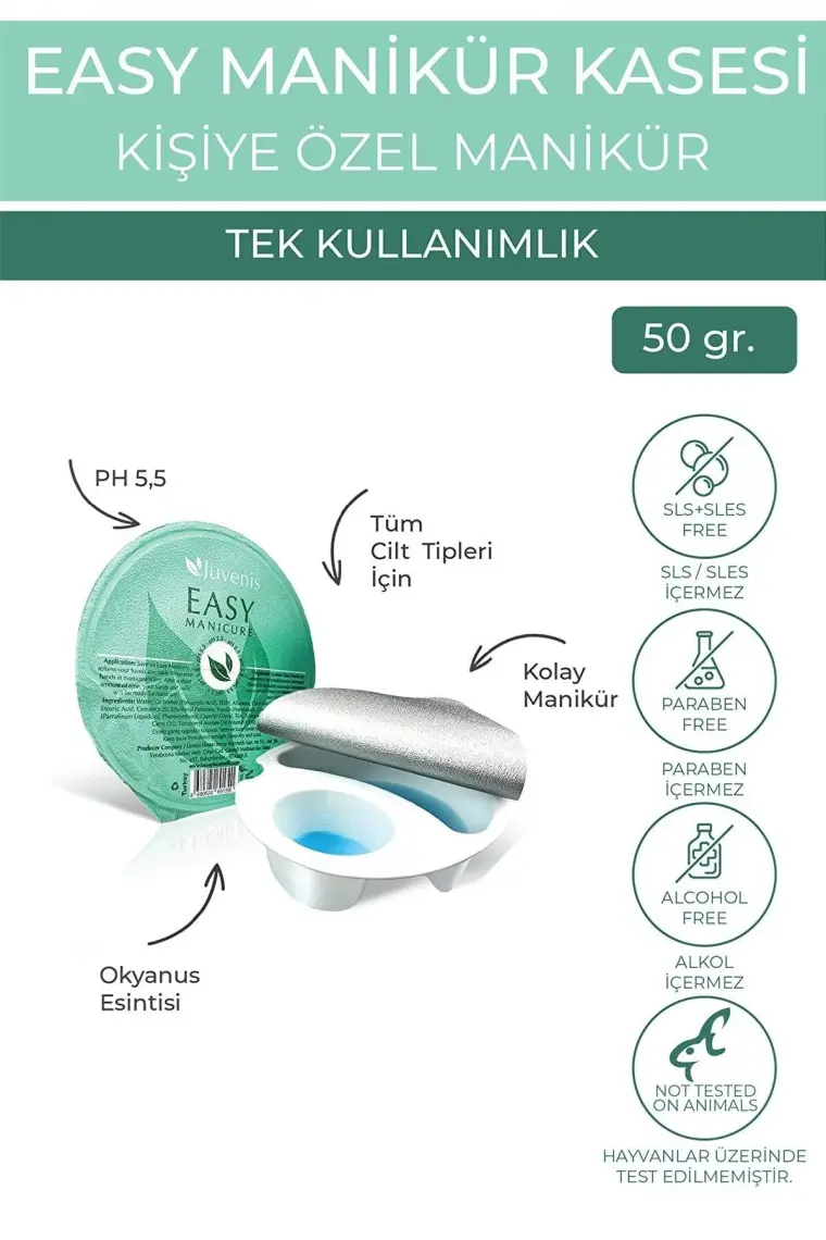 Kuafördepo Juvenis Kremli Manikür Kasesi 50ML Tek Kullanımlık