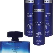 Free Love Silver Night Edp Erkek Parfüm 100 ml ve Deodorant 150 ml 3 Adet