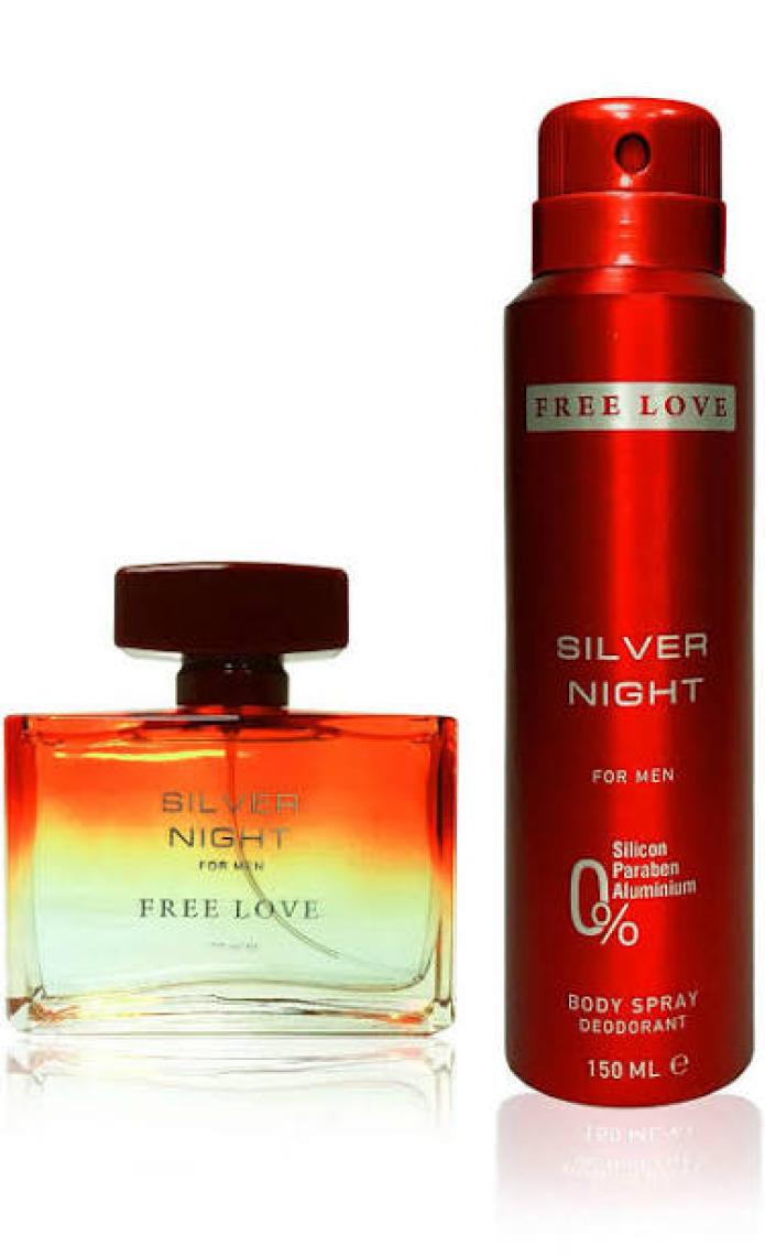 Free Love Silver Night Edp Erkek Parfüm 100 ml ve Deodorant 150 ml