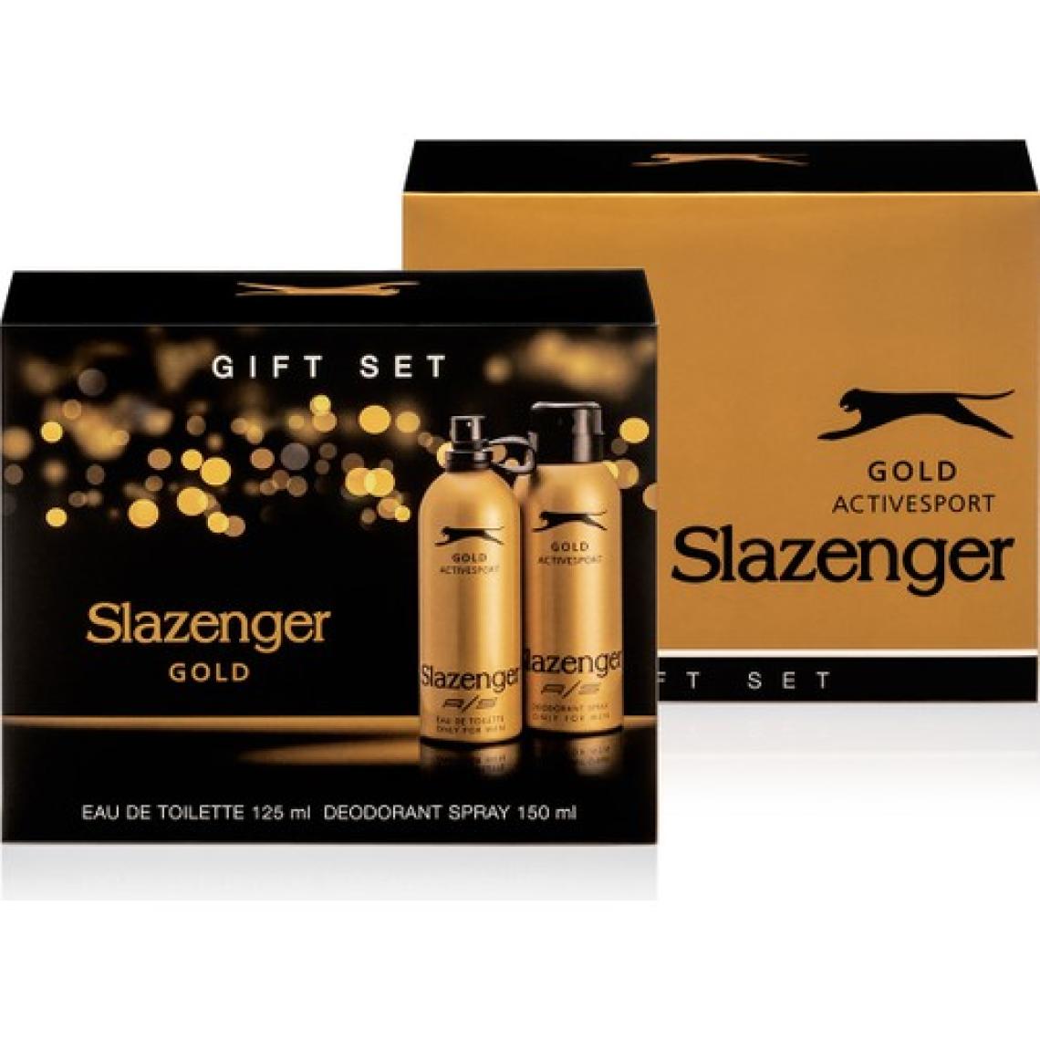 Slazenger Erkek Parfüm ve Deodorant Seti - Gold EDT Ferah ve Spor Koku (125 ml + 150 ml) Hediye Kutusu