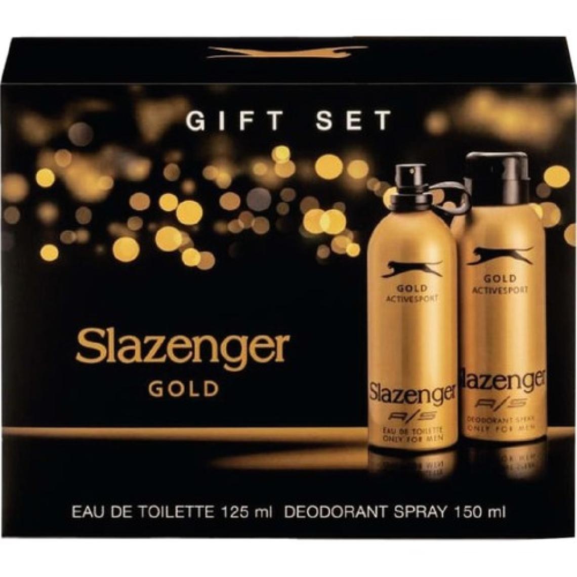 Slazenger Erkek Parfüm ve Deodorant Seti - Gold EDT Ferah ve Spor Koku (125 ml + 150 ml) Hediye Kutusu