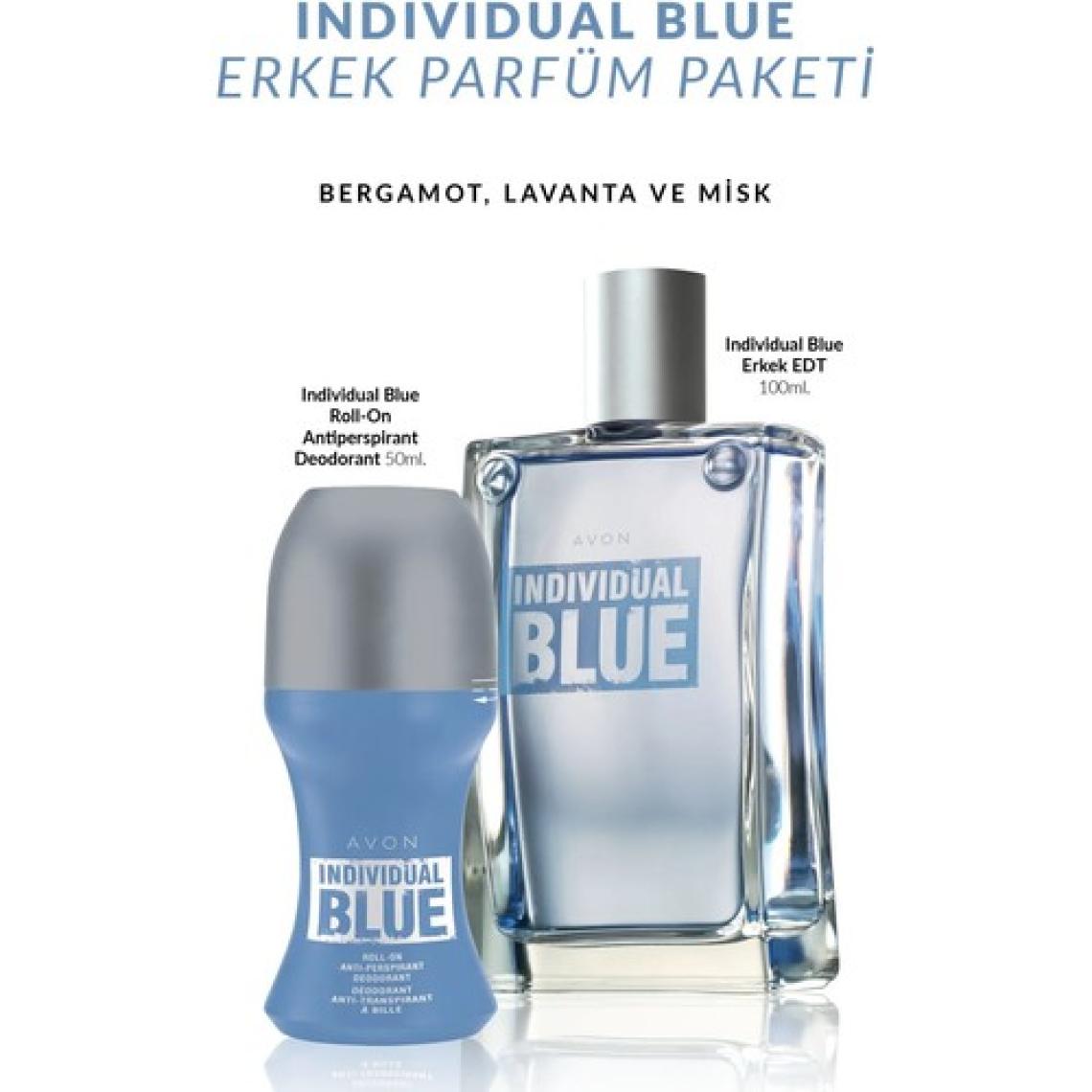 Avon Individual Blue Erkek Parfüm ve Roll-On Seti - Ferah ve Kalıcı Mavi Koku, 100 ml + 50 ml, Hediyelik, Günlük Kullanım için İdeal
