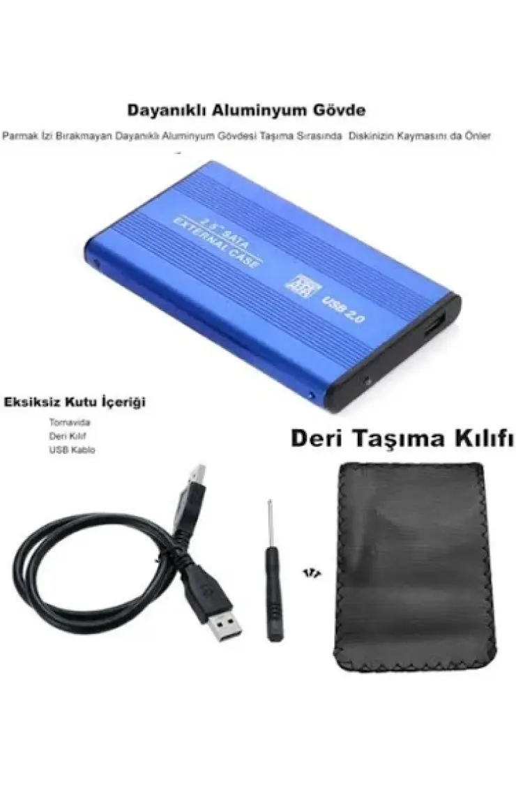 Maxgo 2001b 2.5" Usb Harici Ssd Harddisk Hdd Kutusu Sata Hard Disk Harici - Kılıf - Mavi