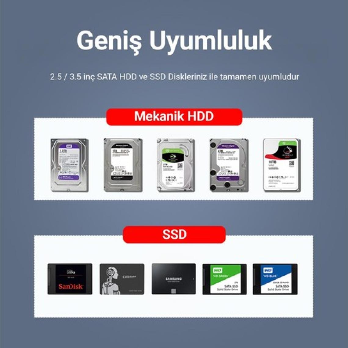 Dm Çift Slotlu Offline Clone Usb3.0 Sata 2.5 / 3.5 Inch HDD SSD Dock Station Klonlama