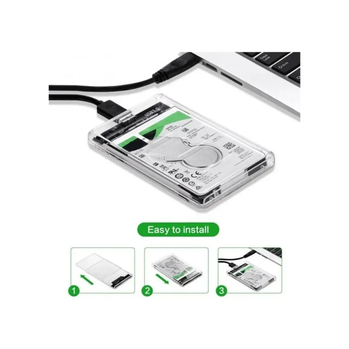 Alfais 4266 2.5" USB 3.0 Harici SSD Harddisk Şeffaf Taşınabilir HDD Kutusu
