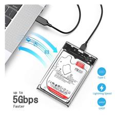 Wozlo 2.5 Inç Sata USB 3.0 Harddisk Kutusu - Şeffaf - Micro USB