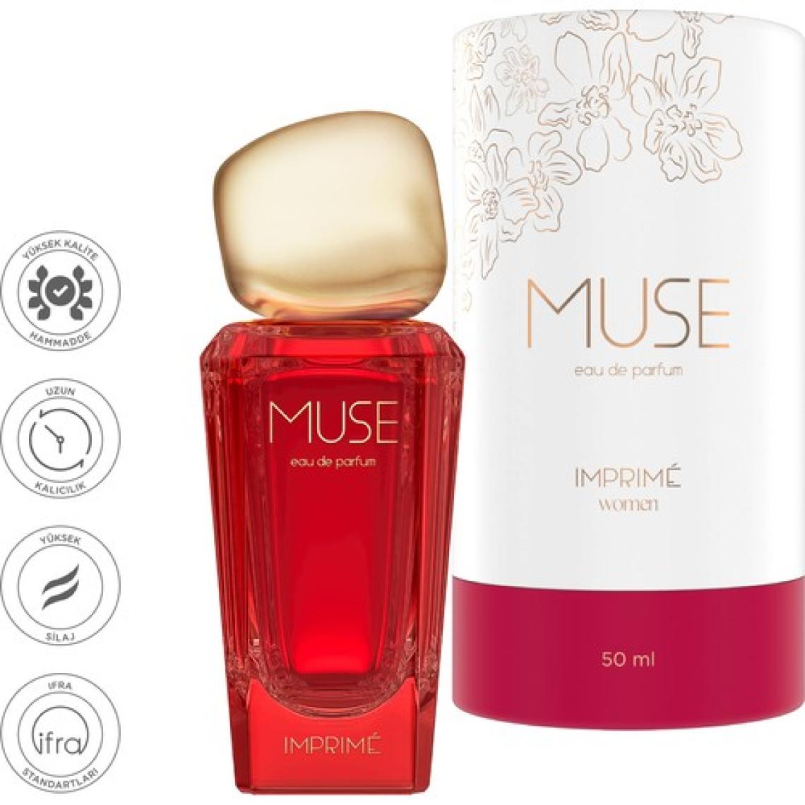 Imprime Muse EDP Kadın Parfüm, Çiçeksi-Meyveli, Frenk Üzümü, Lavanta, Yasemin, Vanilya, Misk, Amber,  50ml