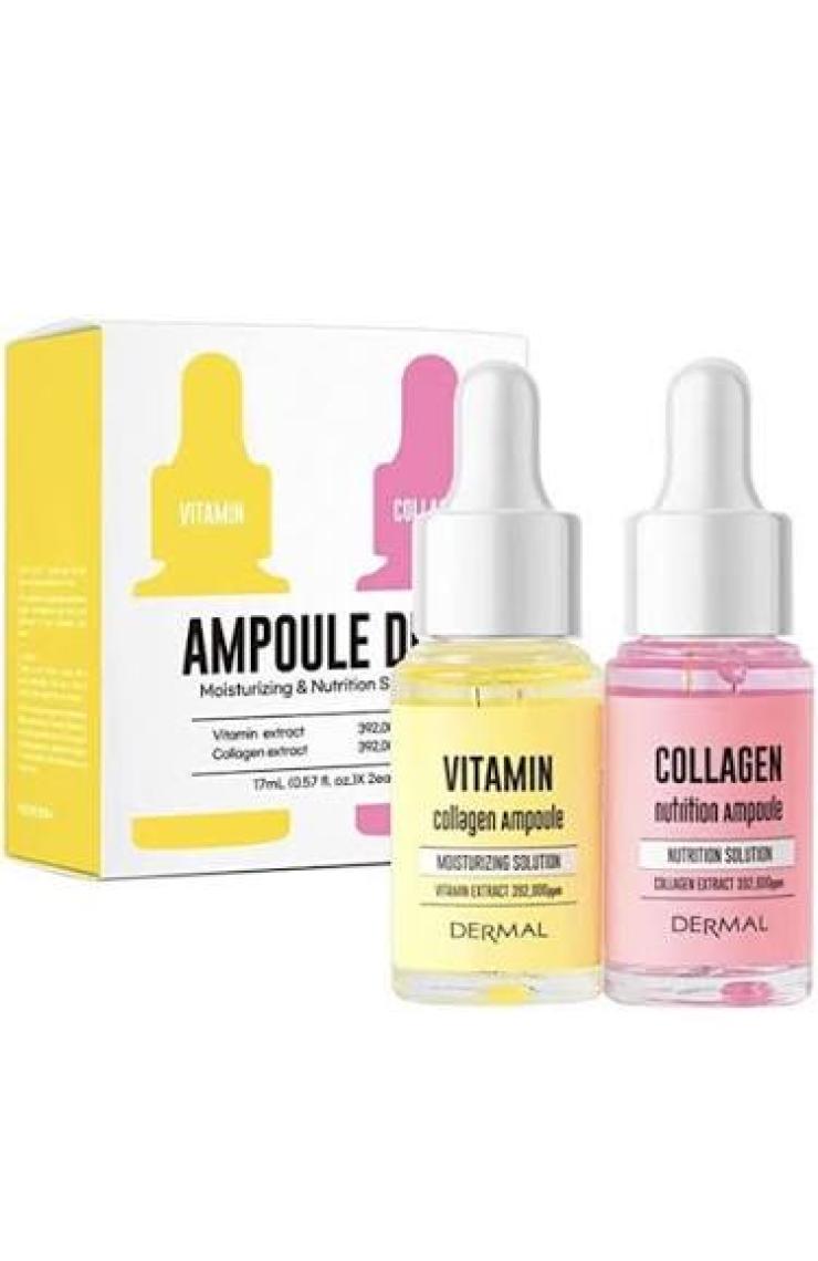 Dermal  2'li Yaşlanma Karşıtı Serum Set Elastikiyet, Canlılık ve Parlaklık  Vitamin & Kolajen 17ml*2