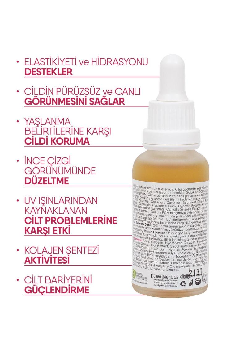 Kolajen Serum Yaşlanma Karşıtı 30 ml (2% COLLAGEN 0,5% NİACİNAMİDE VE CAFFEİNE)