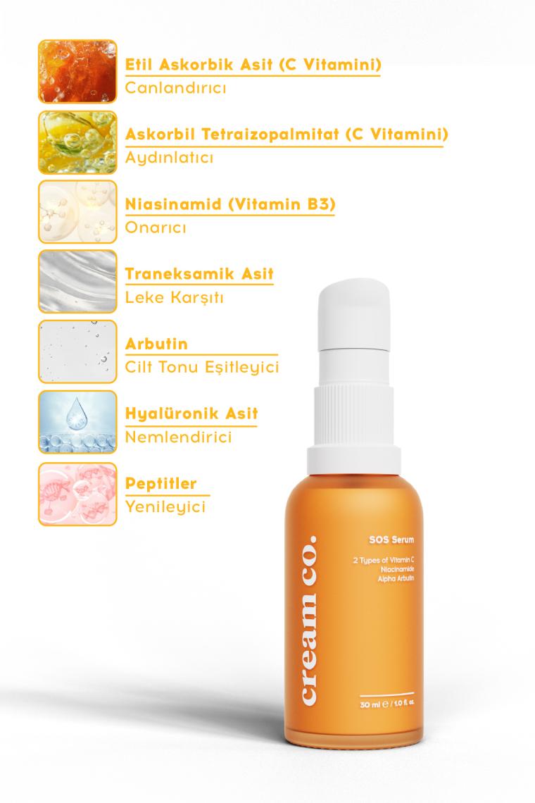 C Vitamini Arbutin Leke & Akne Karşıtı Bariyer Onarıcı Pürüzsüzleştirici Yenileyici Sos Serum 30 Ml