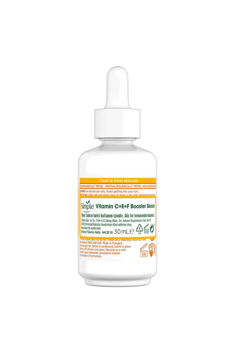 Simple Booster Serum %10 C+F+E Vitamini Genç Görünen ve Aydınlık Cilt İçin 30 ml