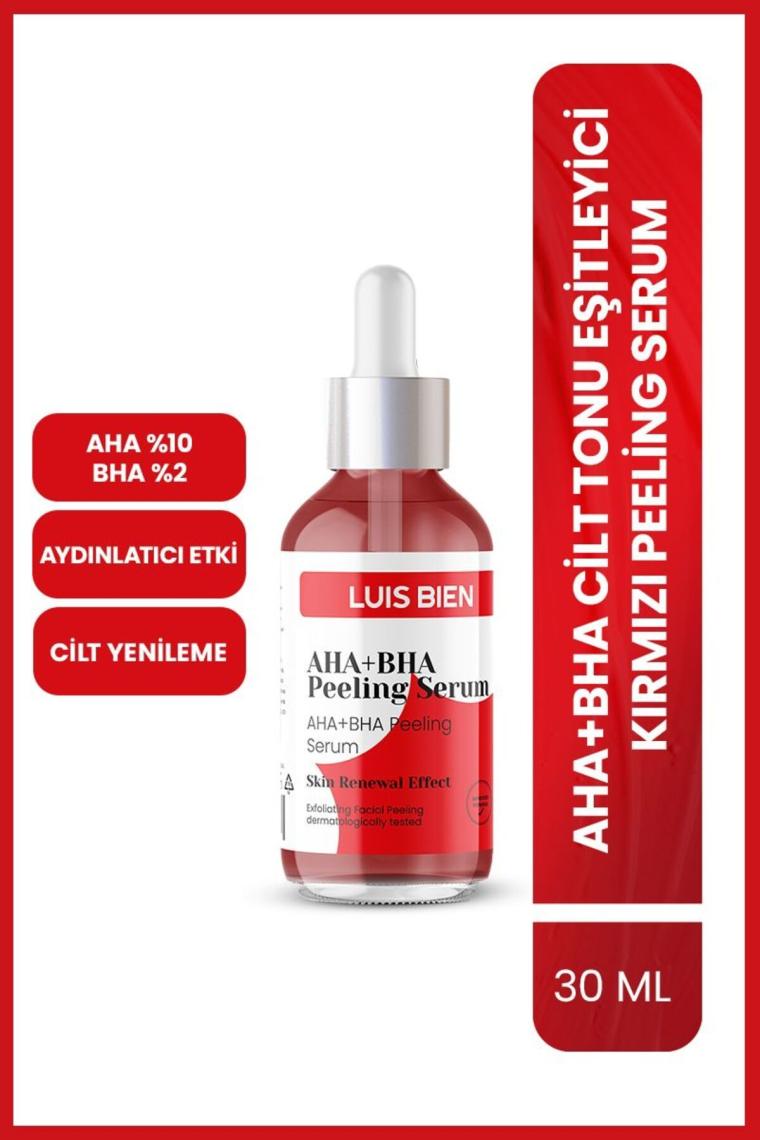 Aha Bha Cilt Tonu Eşitleyici Kırmızı Peeling Serum | Aydınlatıcı | 30 ml (AHA %10 BHA %2)