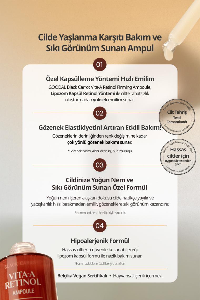 Goodal Black Carrot Vita - A Retinol Ampoule - Siyah Havuç Özlü Retinol Ampul