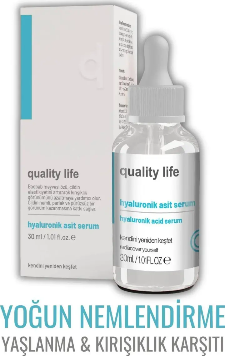 Quality Life Hyaluronic Acid Serum - Yaşlanma Karşıtı Nemlendirici Yenileyici Cilt Serumu Hyaluronik Asit Serum