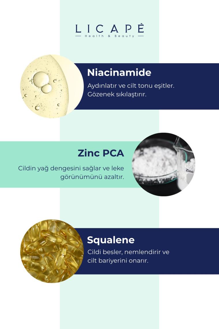 Licape Gözenek Sıkılaştırıcı ve Cilt Bariyeri Güçlendirici Niacinamide %10 Serum 30ml