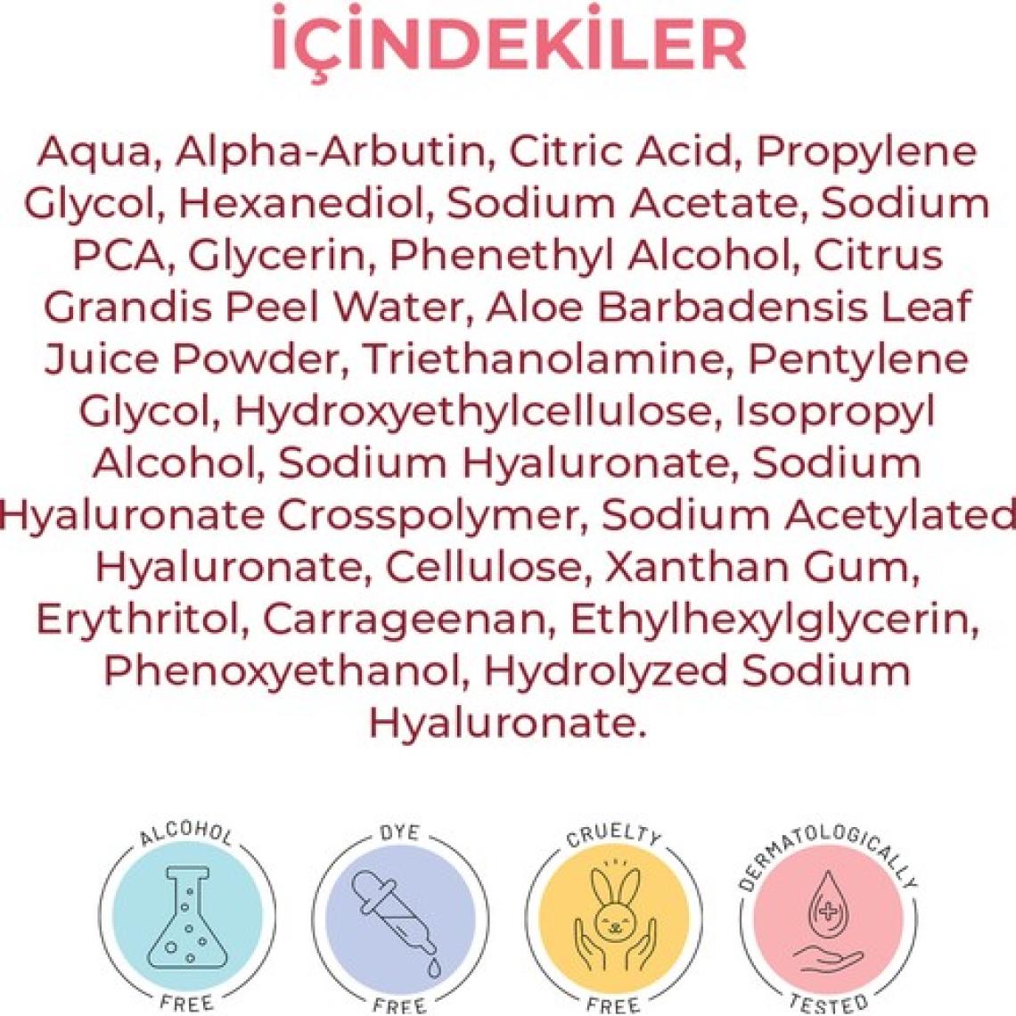 WIWIFY Leke Gidermeye Yardımcı ve Cilt Tonu Eşitleyici Cilt Bakım Serumu Arbutin %2 Hyaluronic Acid