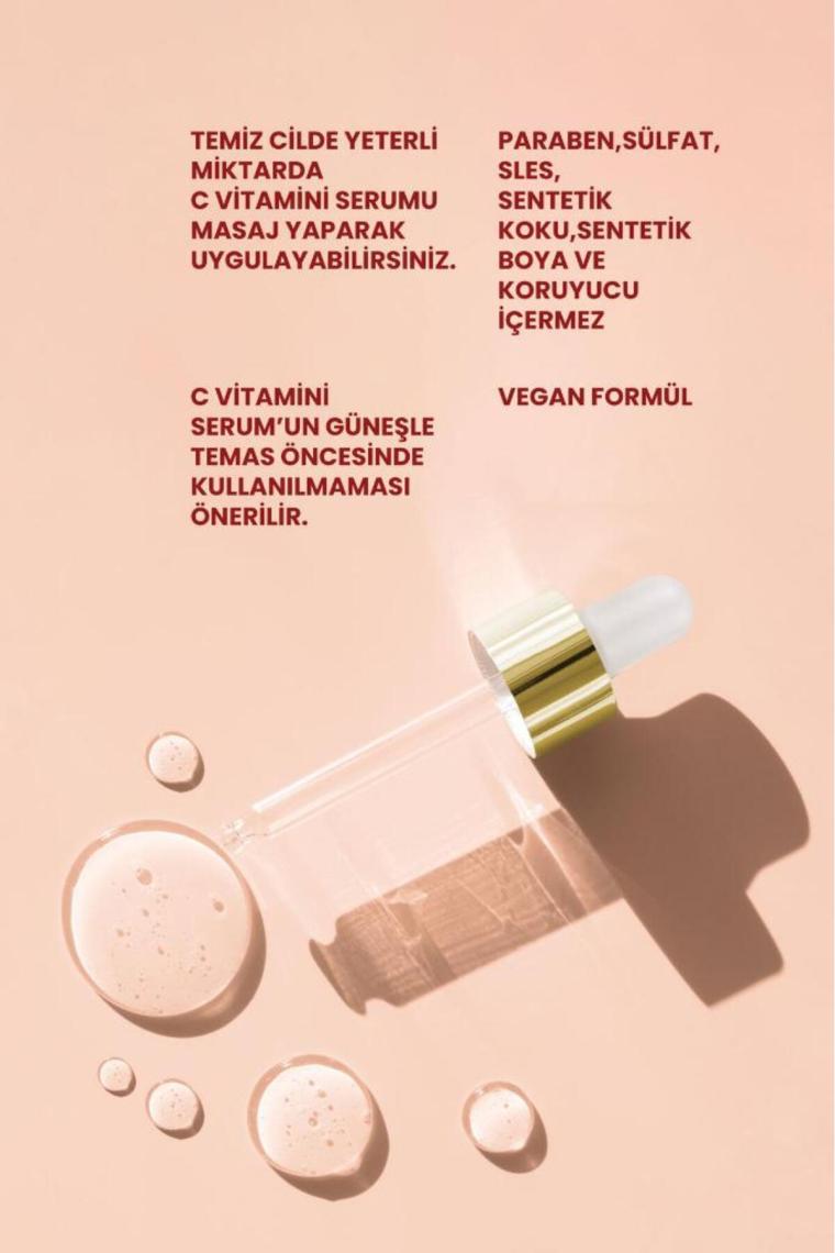 C Vitamini Yüz Serumu Aydınlatıcı, Ton Eşitleyici Ve Leke Karşıtı 30 ml