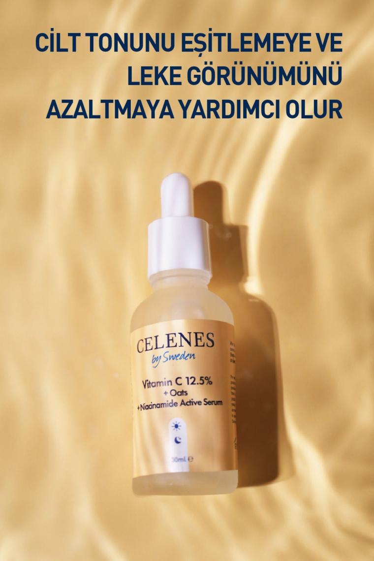 Celenes Vitamin C 12.5% + Oats + Niacinamide Active Yüz Serum