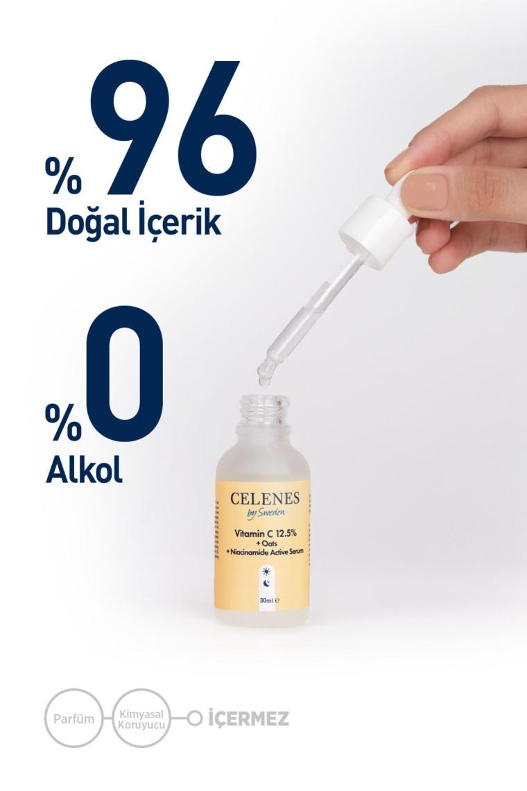 Celenes Vitamin C 12.5% + Oats + Niacinamide Active Yüz Serum