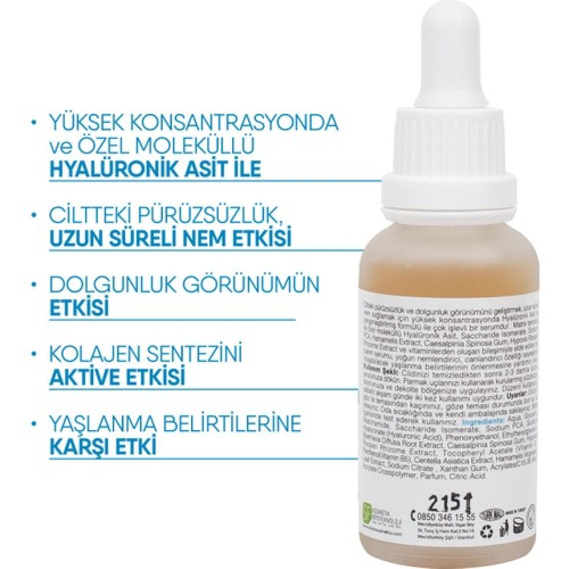 Solaris Hyaluronik Asit Serum Nemlendirici 30 ml (Hyaluronic Acid ve B5)