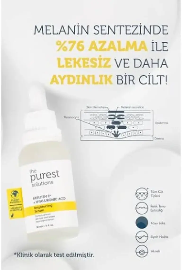 Leke Karşıtı Arbutin Cilt Bakım Serumu 30 Ml (arbutin %2 + Hyaluronic Acid)