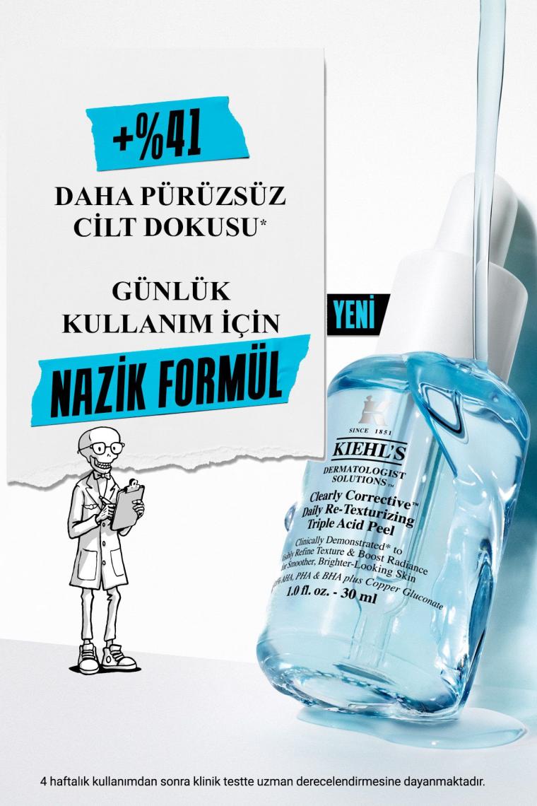 Clearly Corrective Pürüzsüzleştirici Üçlü Asit Peeling Cilt Serumu - AHA, BHA ve PHA ile