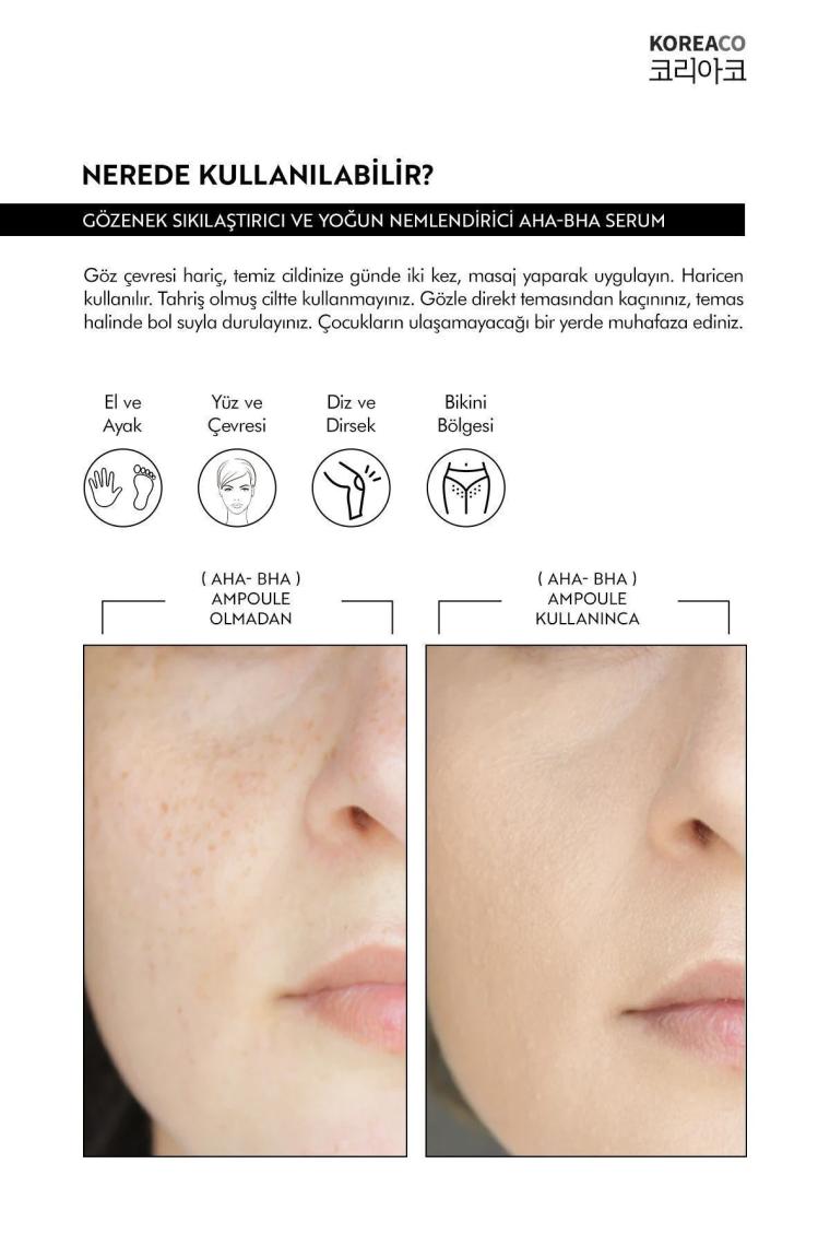 Koreaco Mavi Aha & Bha Canlandırıcı & Nemlendirici Ampoule