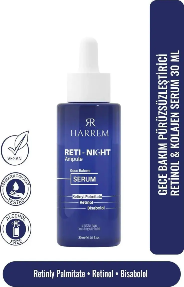 Harrem Reti-Night Serum Yaşlanma Karşıtı Dolgunlaştırıcı Retinol & Kolajen Serum 30 ml
