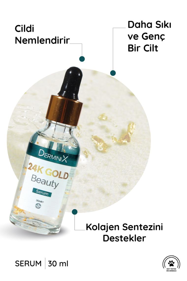24k Gold Beauty Altın Parçacıklı Hyaluronik Asit Içeren Cilt Bakım Serumu