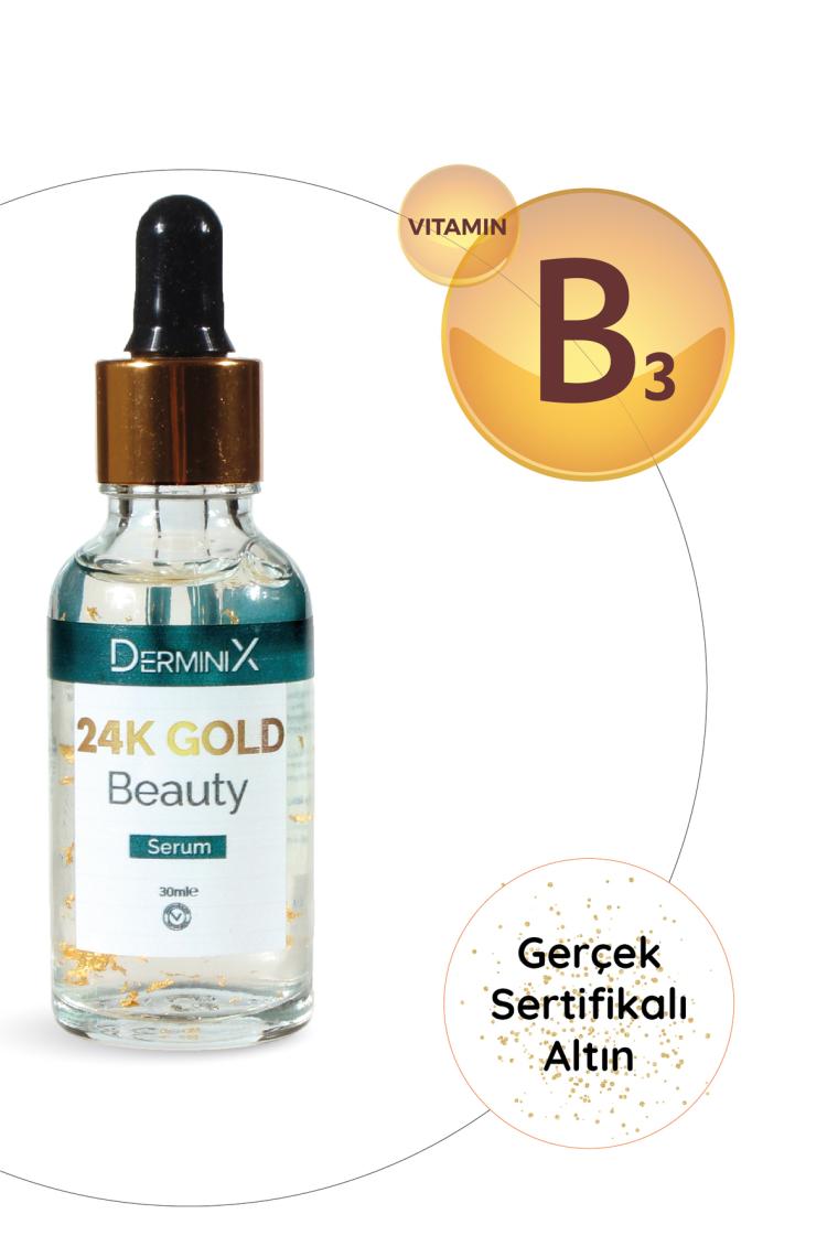 24k Gold Beauty Altın Parçacıklı Hyaluronik Asit Içeren Cilt Bakım Serumu