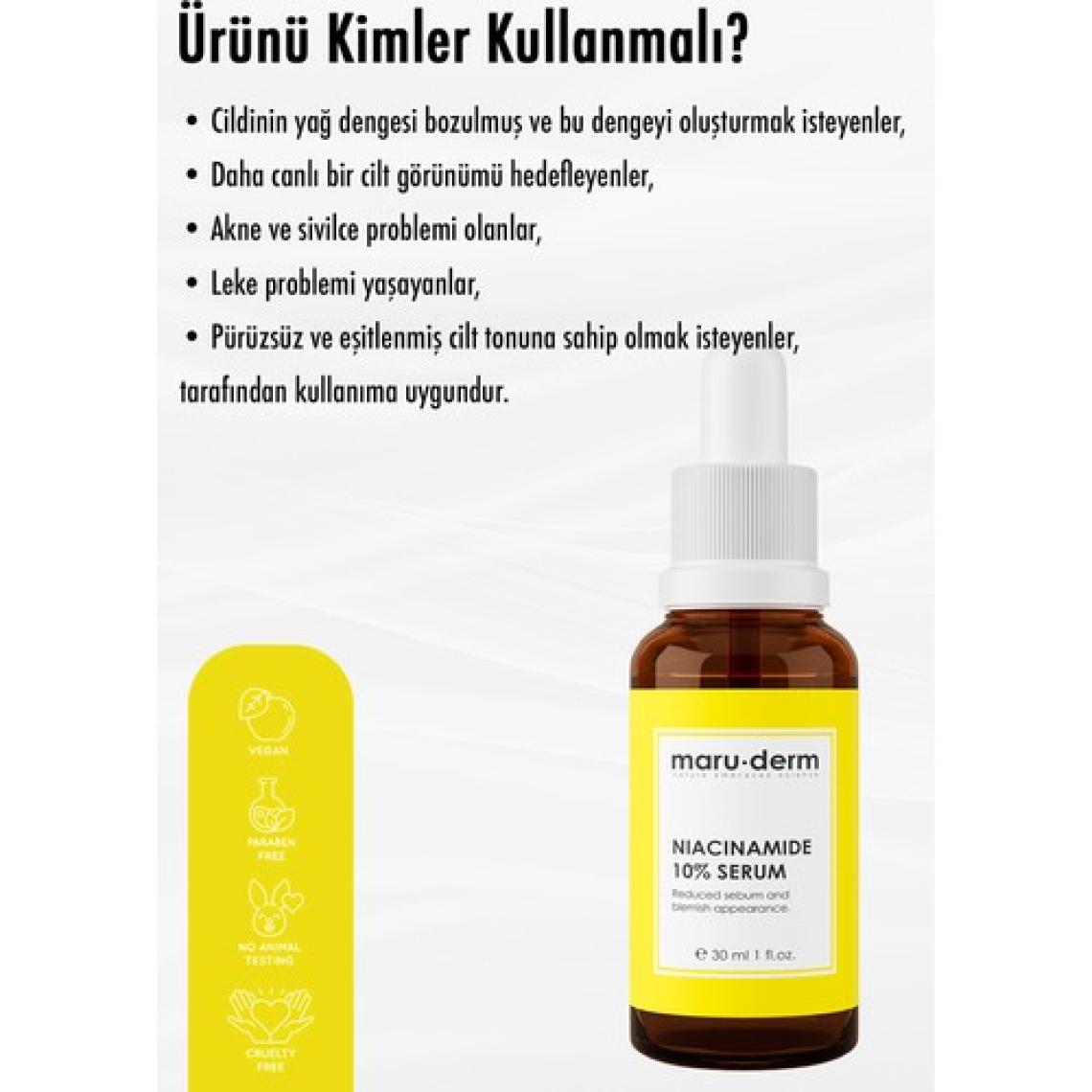 Maru.Derm Maruderm Niacinamide %10 + Hyalüronik Asit + Panthenol Cilt Bakım Serumu 30 ml