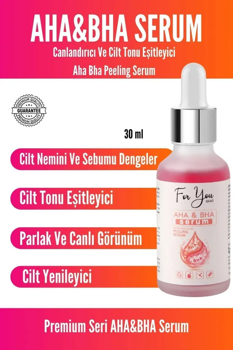 For You Gold Canlandırıcı ve Cilt Tonu Eşitleyici Aha Bha Peeling Serum 30 ml