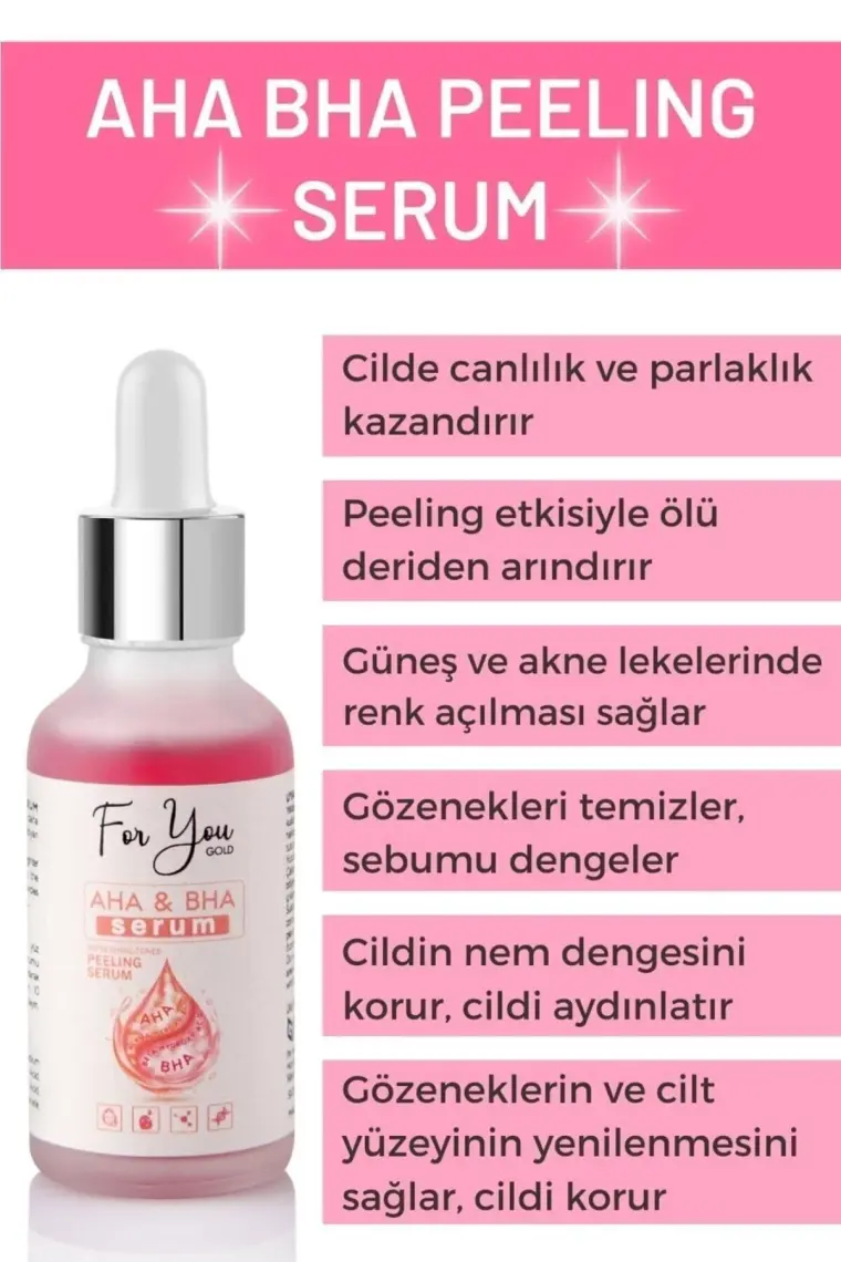 For You Gold Canlandırıcı ve Cilt Tonu Eşitleyici Aha Bha Peeling Serum 30 ml