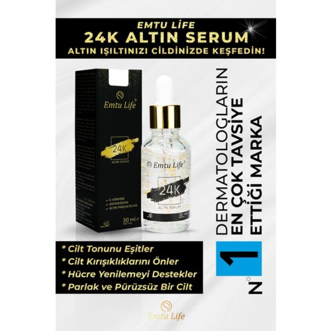 Emtu Life 24K Gold Serum  ve Anti Aging 30ML