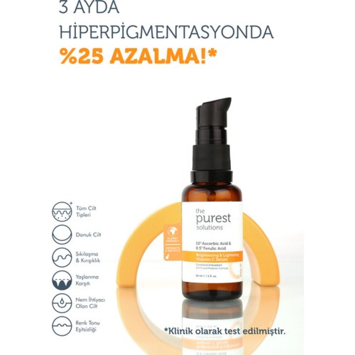 The Purest Solutions C Vit Aydınlatıcı Ve Ton Eşitleyici Bakım Serumu 30 ml