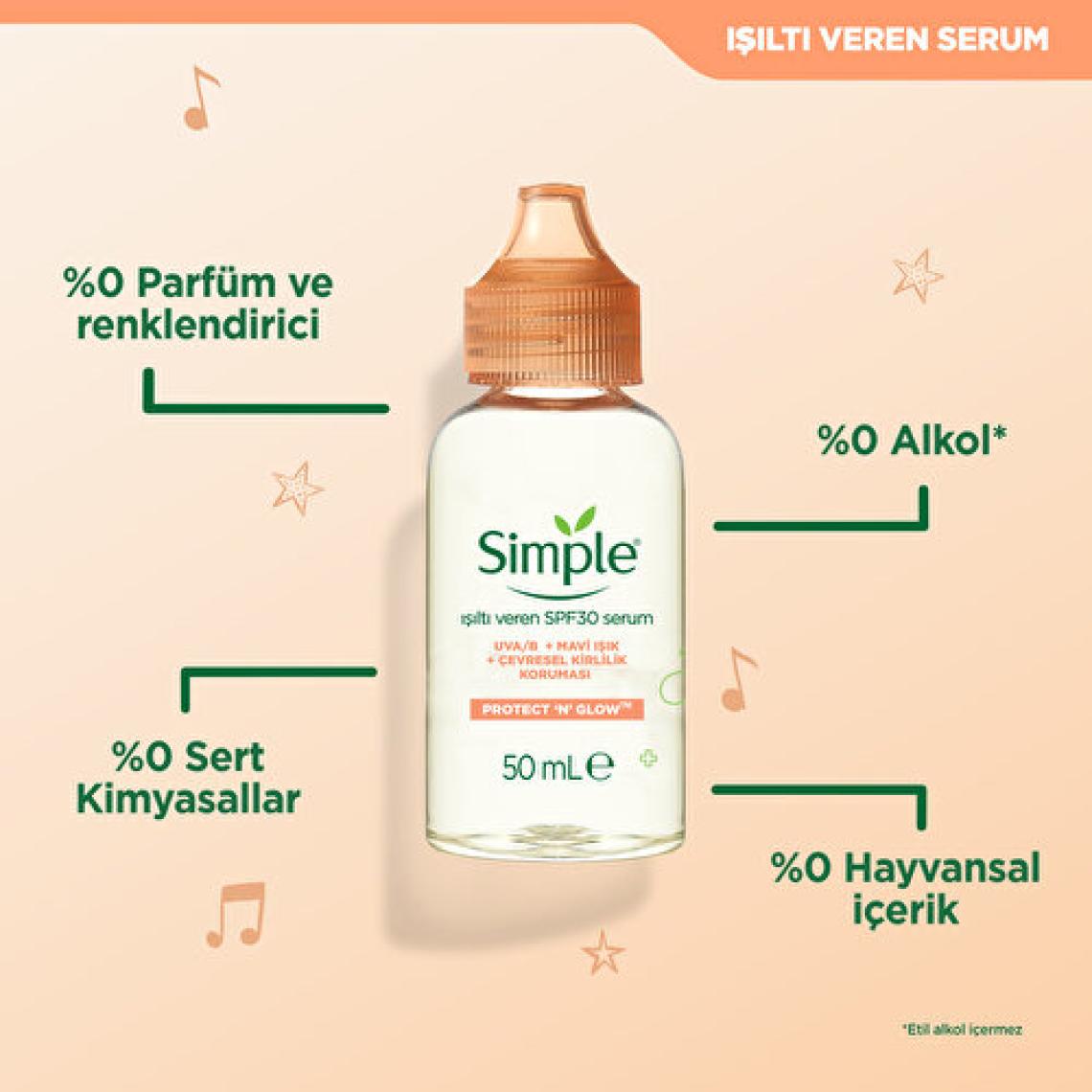 Simple Protect 'N' Glow Işıltı Veren SPF30 Serum 50 ml