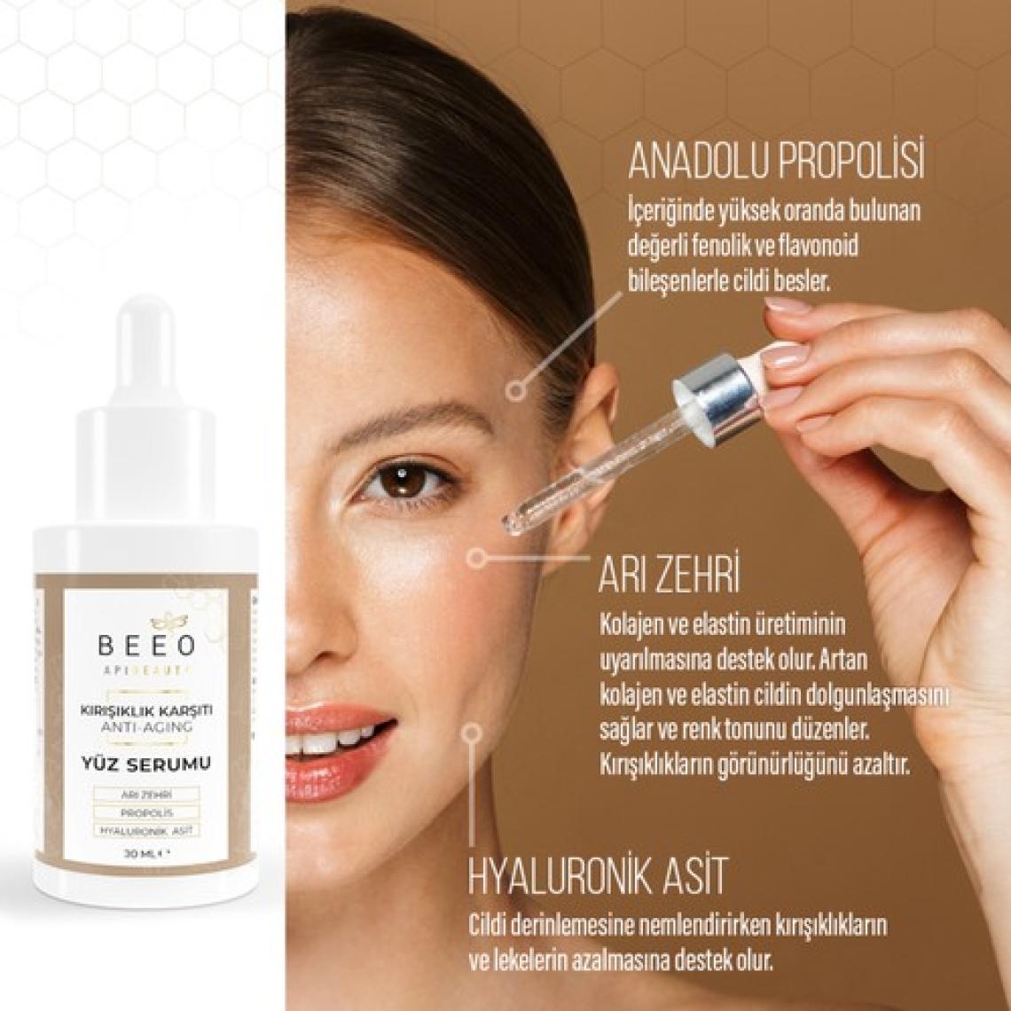 Bee' o  Apibeauty Arı Zehirli Propolisli Anti-Aging Yüz Bakım Serumu 30 ml