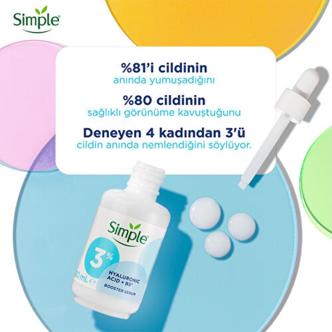 Simple Booster Serum %3 Hyaluronik Asit + B5 Vitamini Derinlemesine Cilt Nemlendirme 30 ml