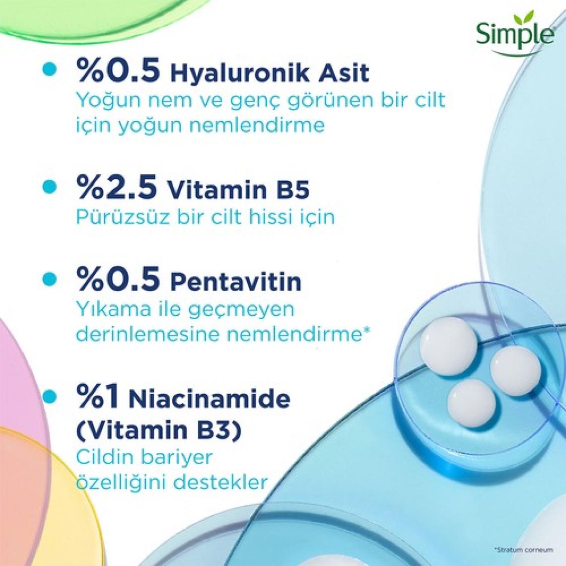 Simple Booster Serum %3 Hyaluronik Asit + B5 Vitamini Derinlemesine Cilt Nemlendirme 30 ml
