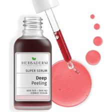Herbaderm Süper Serum Aydınlatıcı, Renk Eşitleyici Kırmızı Peeling Aha %10 + Bha %2 + Kırmızı Yosun %91 Doğal İçerik 30 Ml