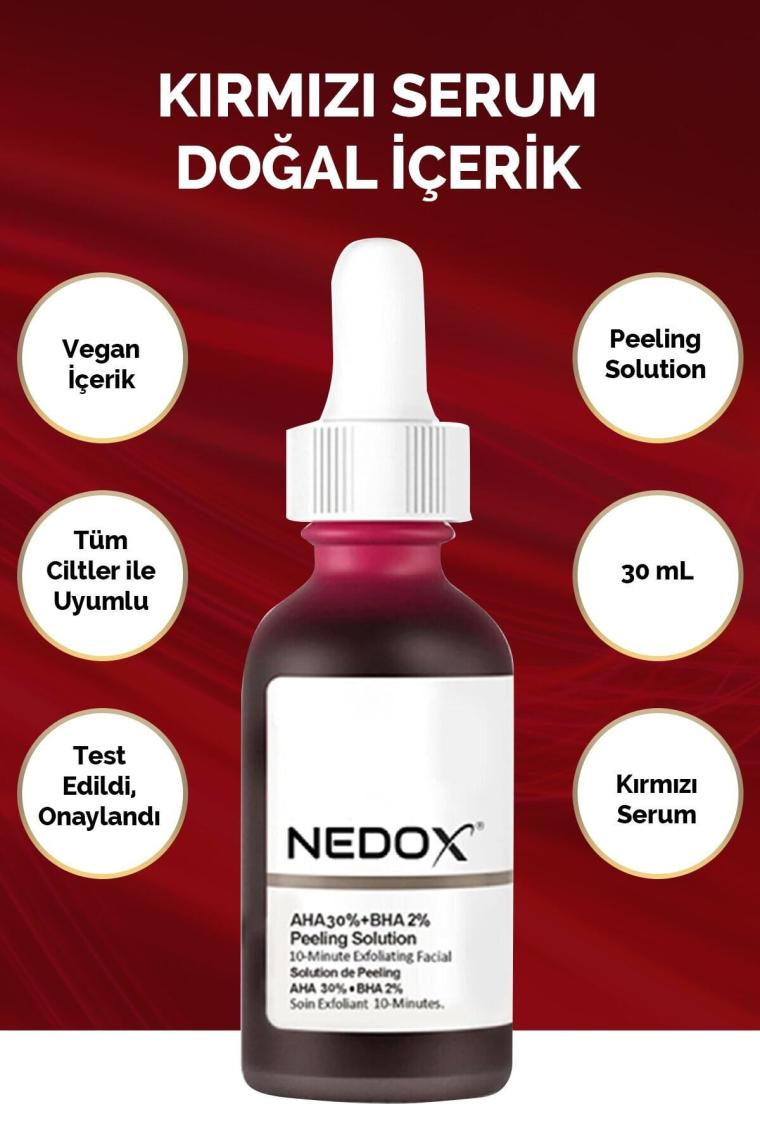 Cilt Yenileyici Cilt Tonu Eşitleyici Kırmızı Peeling Serum Aha %30 Bha %2 Serum 30 ml