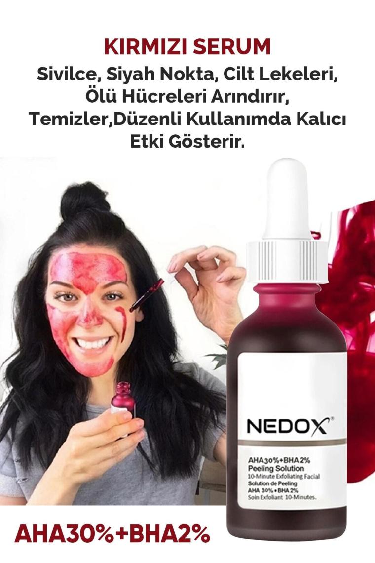 Cilt Yenileyici Cilt Tonu Eşitleyici Kırmızı Peeling Serum Aha %30 Bha %2 Serum 30 ml