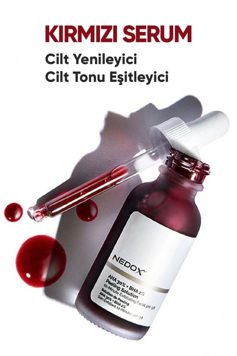 Cilt Yenileyici Cilt Tonu Eşitleyici Kırmızı Peeling Serum Aha %30 Bha %2 Serum 30 ml