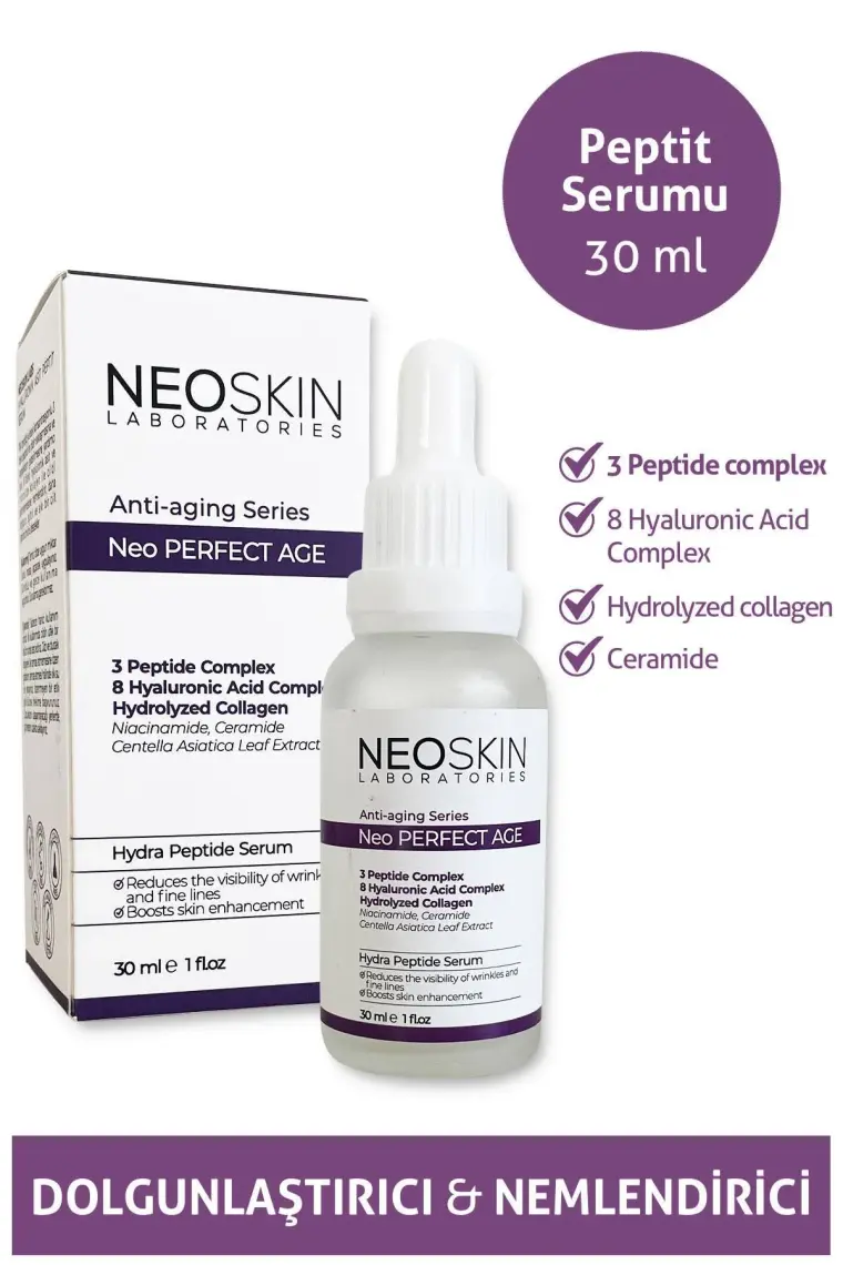 Neo Perfect Age - Dolgunlaştırıcı, Nemlendirici, Anti-Aging Peptit Serumu (3peptide + 8 Ha Complex +H.collagen)
